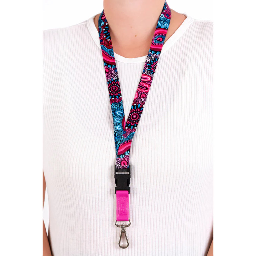 LANYARD - ABORIGINAL ART - BADHIIN - AUSTRALIA, INDIGENOUS, SOUVENIR, GIFT