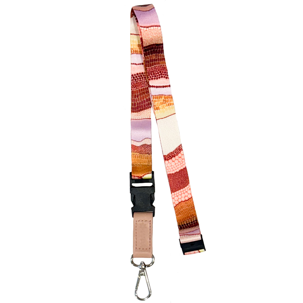 LANYARD - ABORIGINAL ART - BIRRAR, DESERT - AUSTRALIA, INDIGENOUS, SOUVENIR, GIFT