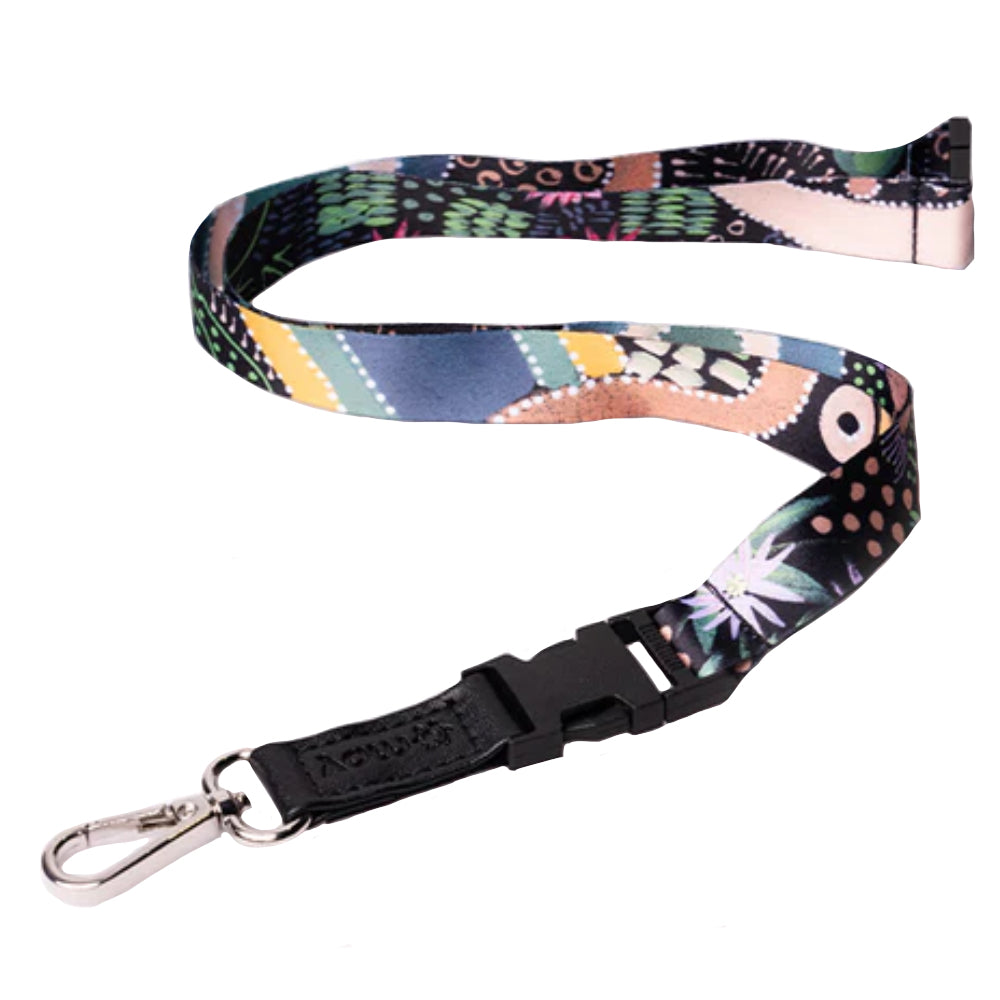 LANYARD - ABORIGINAL ART - BY THE WATERHOLE - AUSTRALIA, INDIGENOUS, SOUVENIR, GIFT