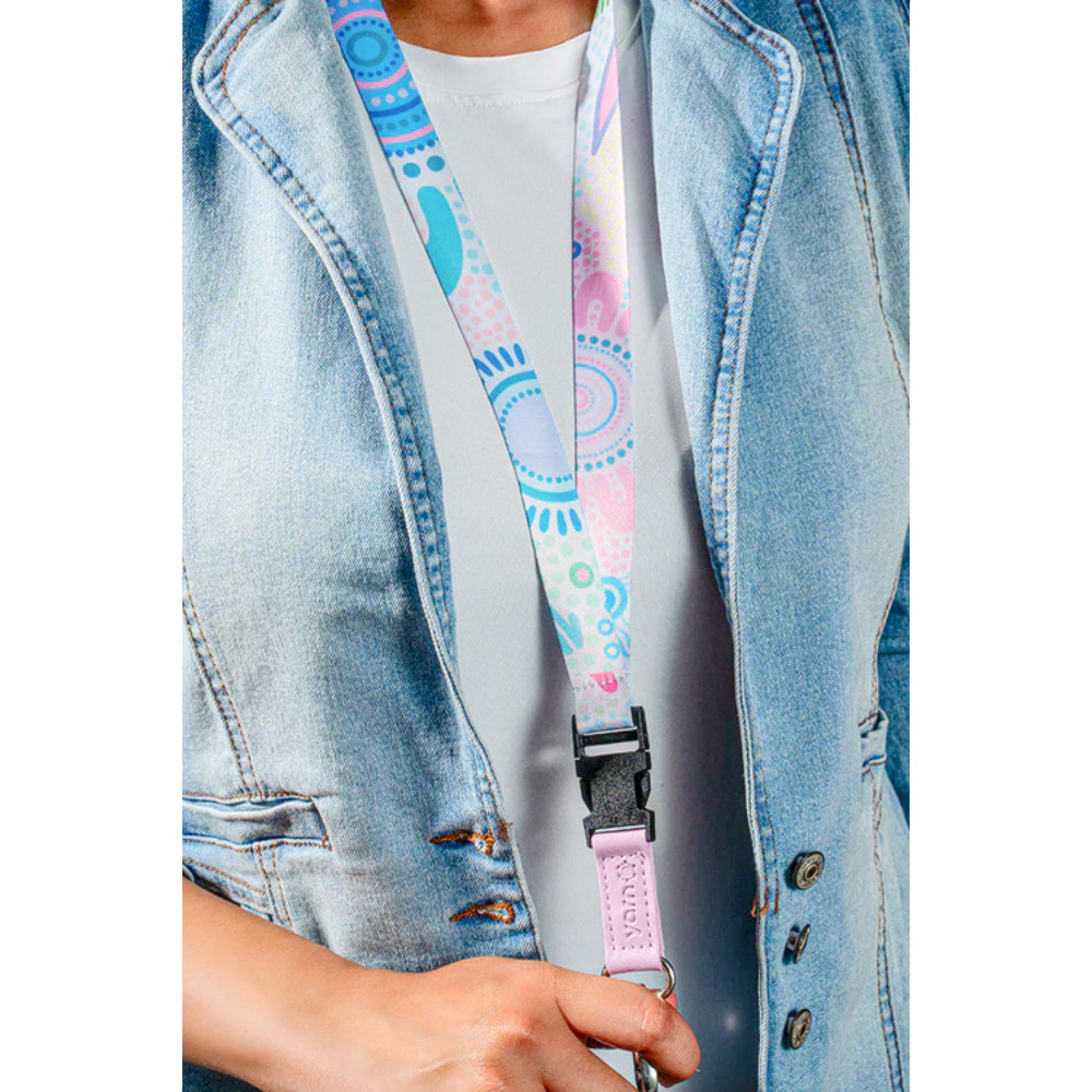 LANYARD - ABORIGINAL ART - COASTAL COUNTRY - AUSTRALIA, INDIGENOUS, SOUVENIR, GIFT