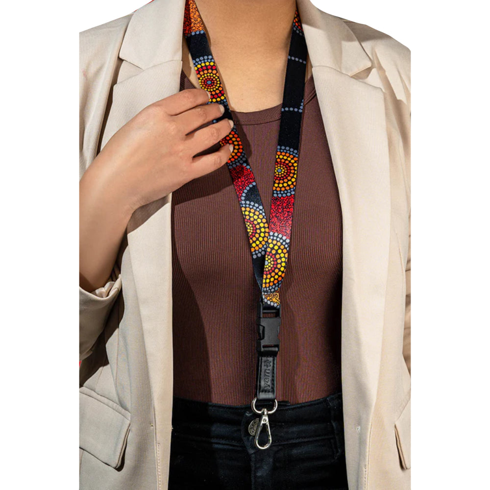LANYARD - ABORIGINAL ART - COMMUNITY UNITY - AUSTRALIA, INDIGENOUS, SOUVENIR, GIFT