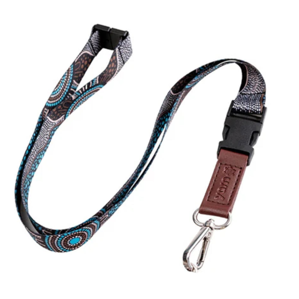 LANYARD & RETRACTABLE ID CARD HOLDER, CLIP - ABORIGINAL ART - FAMILY - AUSTRALIA, INDIGENOUS, SOUVENIR, GIFT