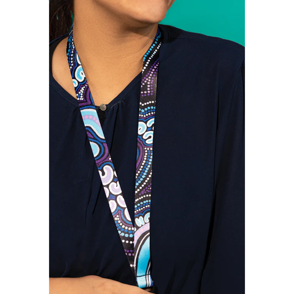 LANYARD - ABORIGINAL ART - KOORROOKEE GRANDMOTHER - AUSTRALIA, INDIGENOUS, SOUVENIR, GIFT