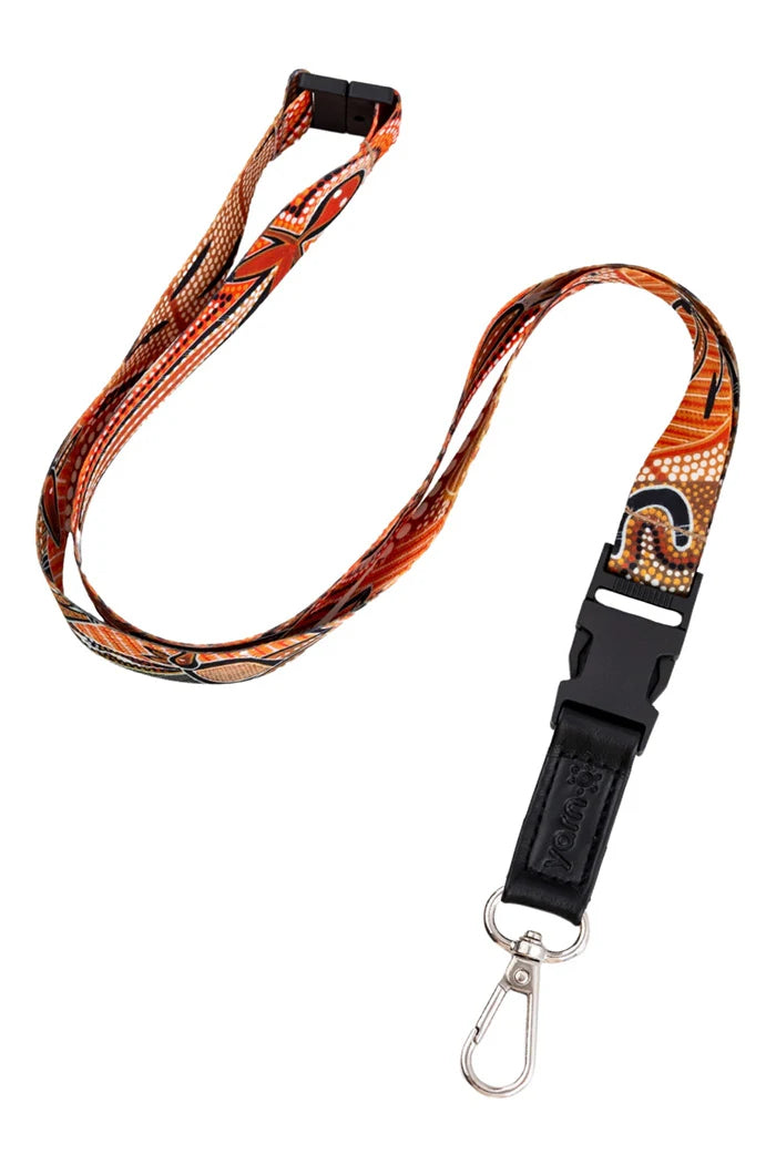 LANYARD - ABORIGINAL ART - LEAVING FOOTPRINTS - AUSTRALIA, INDIGENOUS, SOUVENIR, GIFT