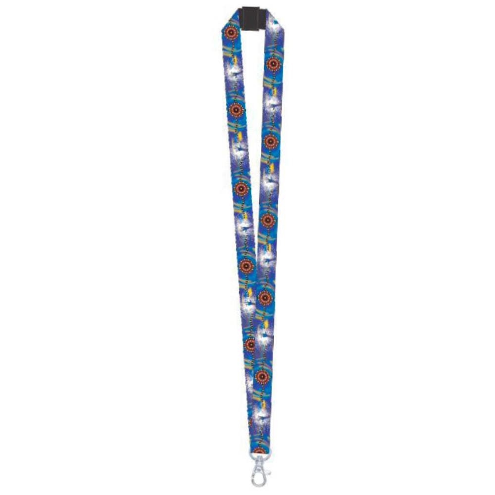 LANYARD - ABORIGINAL ART - MEETING PLACE WATER - AUSTRALIA, INDIGENOUS, SOUVENIR, GIFT