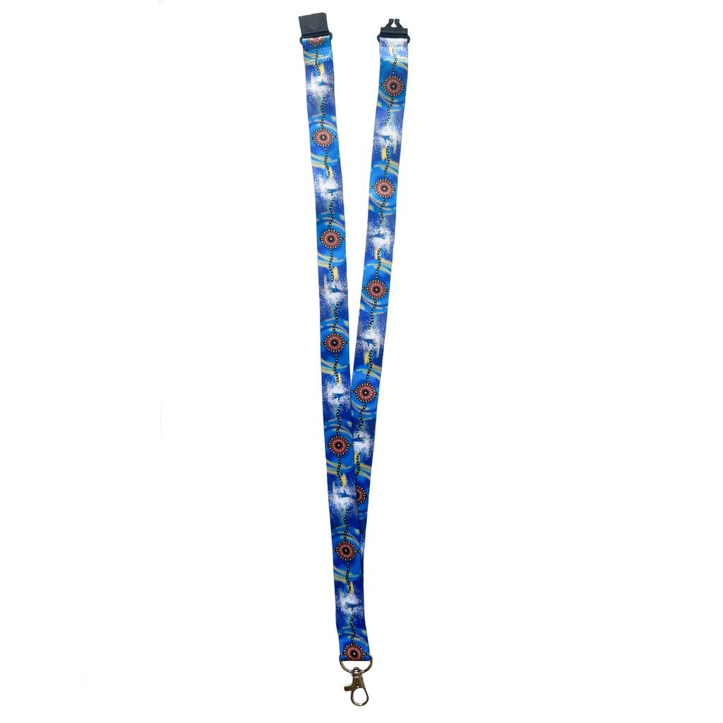 LANYARD - ABORIGINAL ART - MEETING PLACE WATER - AUSTRALIA, INDIGENOUS, SOUVENIR, GIFT