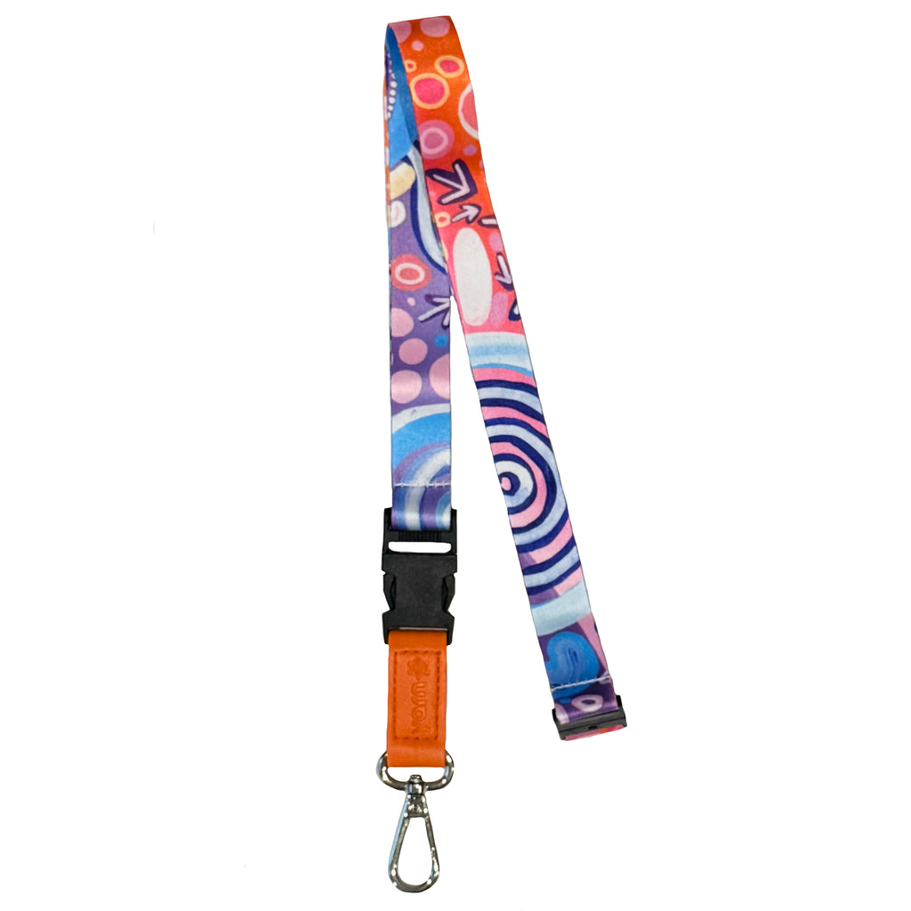 LANYARD - ABORIGINAL ART - NGOOTYOONG JOY - AUSTRALIA, INDIGENOUS, SOUVENIR, GIFT