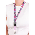 LANYARD - ABORIGINAL ART - PINK BANKSIA FLOWERS - AUSTRALIA, INDIGENOUS, SOUVENIR, GIFT