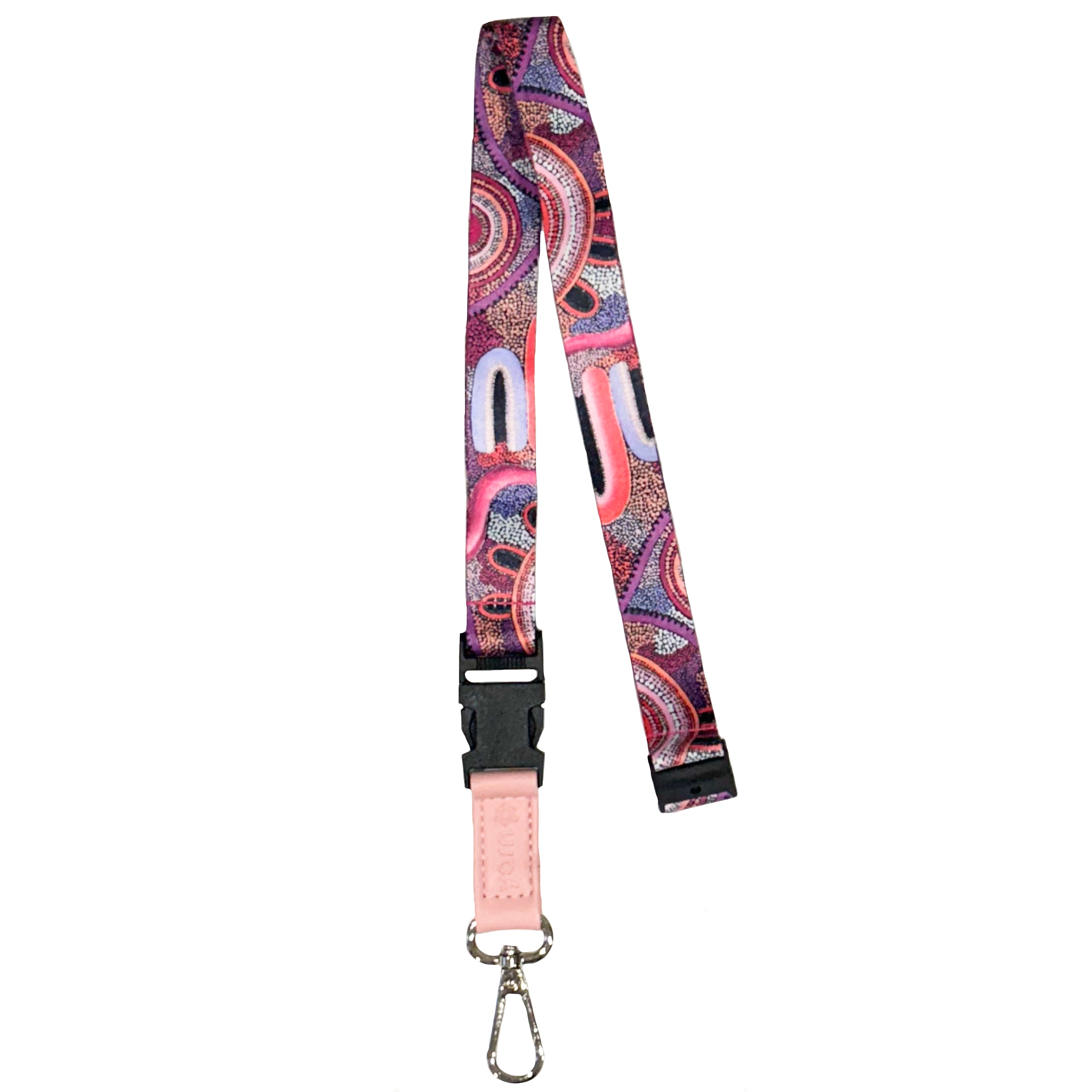 LANYARD - ABORIGINAL ART - PINK COLOURS - AUSTRALIA, INDIGENOUS, SOUVENIR, GIFT