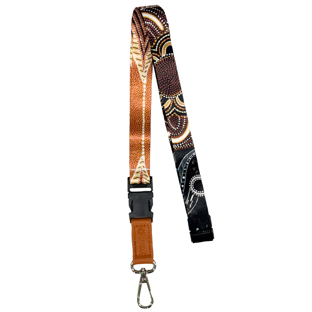 LANYARD - ABORIGINAL ART - RESPECTING OUR ELDERS - AUSTRALIA, INDIGENOUS, SOUVENIR, GIFT