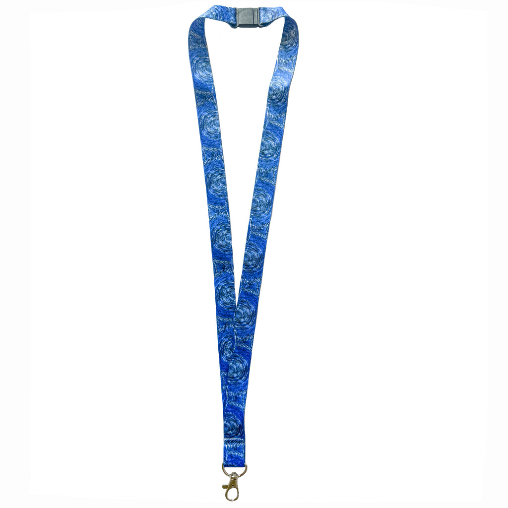 LANYARD - ABORIGINAL ART - SABRINA ROBERTSON, BLUE - AUSTRALIA, INDIGENOUS, SOUVENIR, GIFT