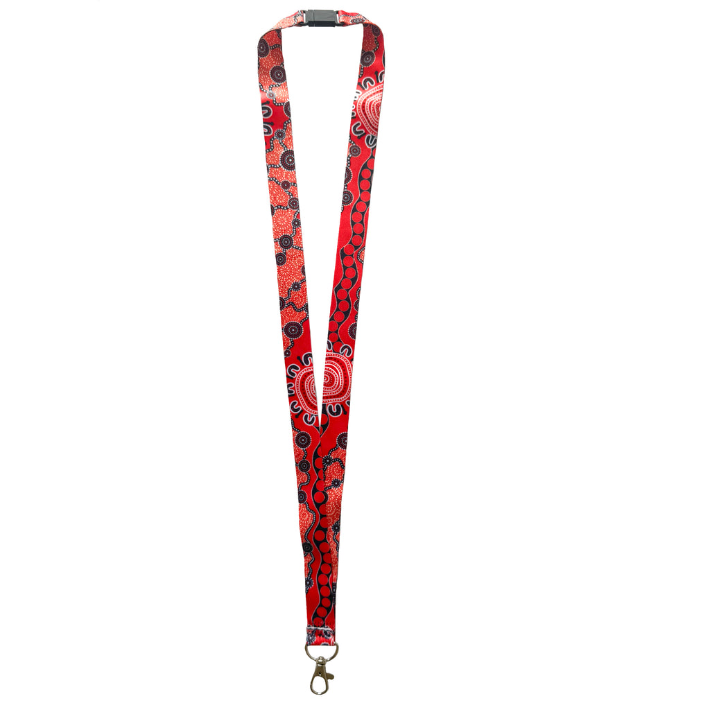 LANYARD - ABORIGINAL ART - THE GATHERING - AUSTRALIA, INDIGENOUS, SOUVENIR, GIFT