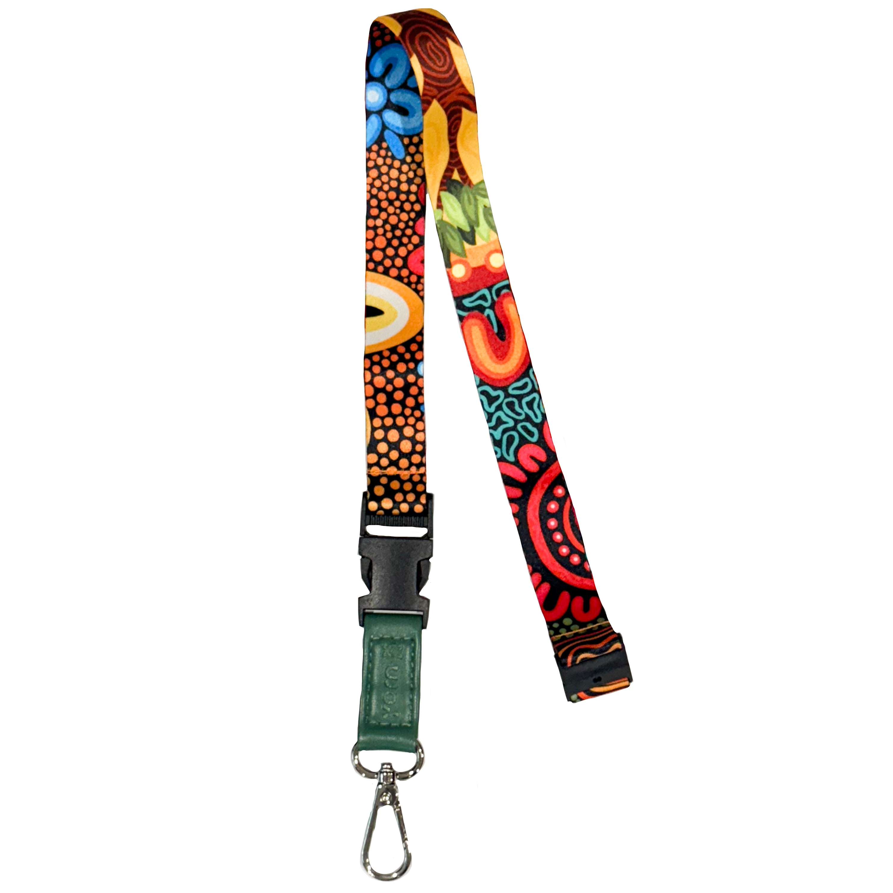 LANYARD & ID CARD HOLDER - ABORIGINAL ART- WURUNG BRANCHES - AUSTRALIA, INDIGENOUS, SOUVENIR, GIFT