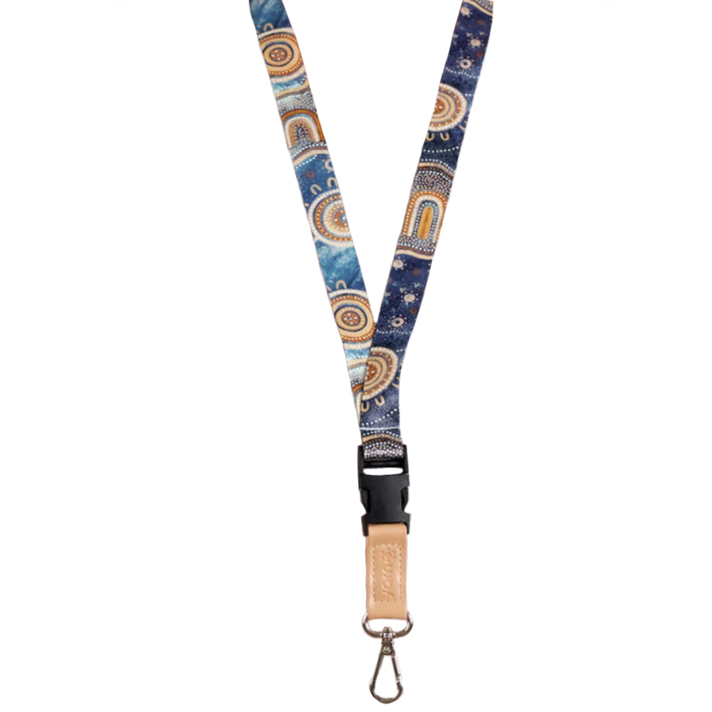 LANYARD - ABORIGINAL ART - YILAWURA NIGHT - AUSTRALIA, INDIGENOUS, SOUVENIR, GIFT