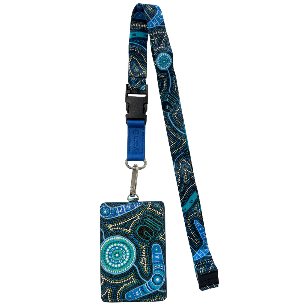 LANYARD & ID CARD HOLDER - ABORIGINAL ART - DEADLY DADS - AUSTRALIA, INDIGENOUS, SOUVENIR, GIFT