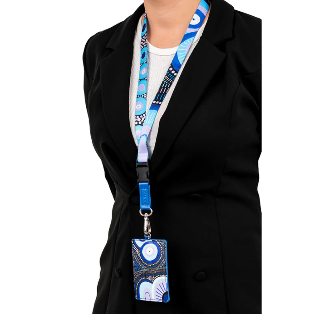 LANYARD & ID CARD HOLDER - ABORIGINAL ART - FUTURE DREAMING - AUSTRALIA, INDIGENOUS, SOUVENIR, GIFT