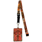 LANYARD & ID CARD HOLDER - ABORIGINAL ART - LEAVING FOOTPRINTS - AUSTRALIA, INDIGENOUS, SOUVENIR, GIFT