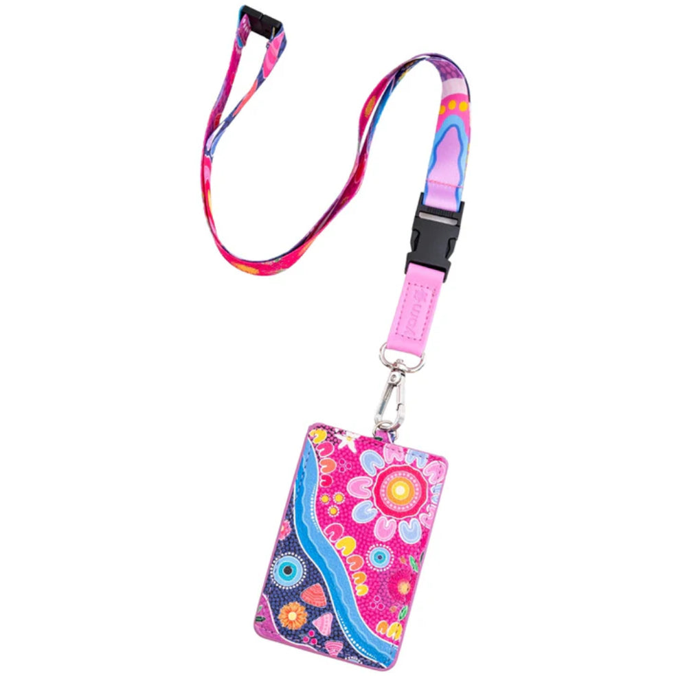 LANYARD & ID CARD HOLDER - ABORIGINAL ART - THRIVING TOGETHER - AUSTRALIA, INDIGENOUS, SOUVENIR, GIFT