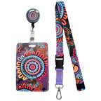 LANYARD & RETRACTABLE ID CARD HOLDER, CLIP - ABORIGINAL ART - CELEBRATION - AUSTRALIA, INDIGENOUS, SOUVENIR, GIFT