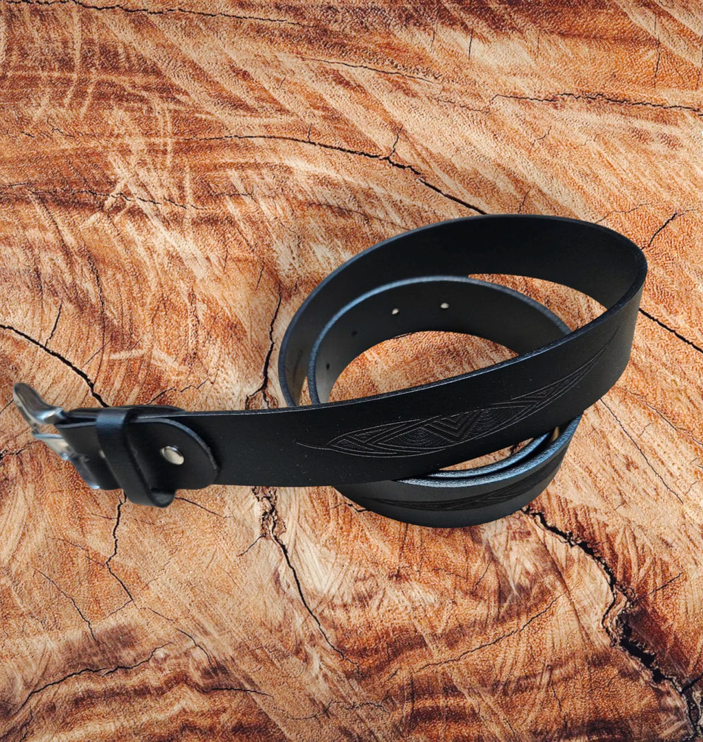 black leather belt