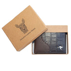 dark brown leather wallet half croc skin 
