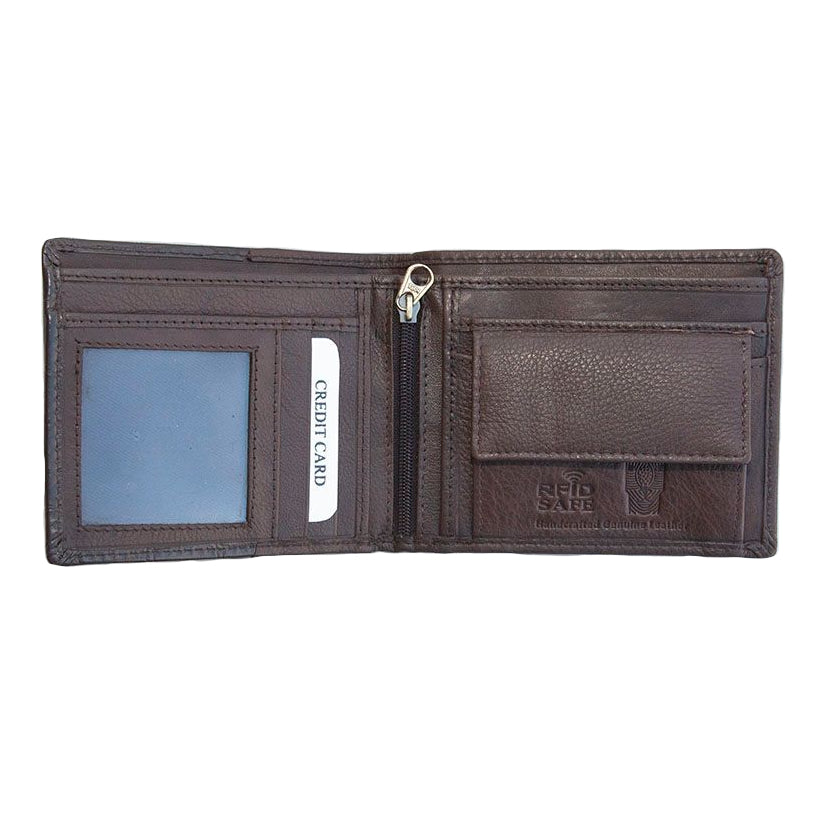 dark brown leather wallet half croc skin 