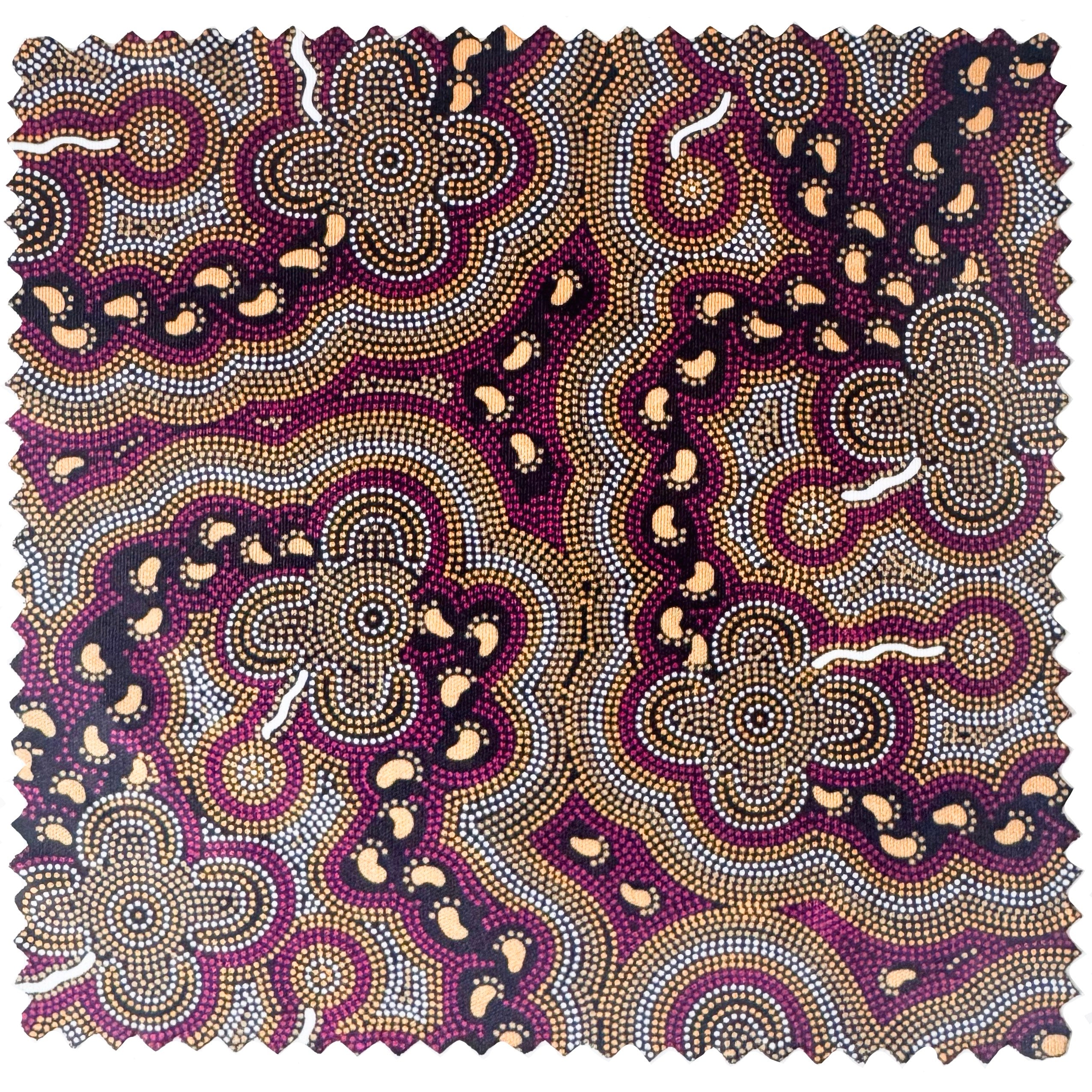 LENS CLOTH - ABORIGINAL ART - ON WALKABOUT WINE - AUSTRALIA, INDIGENOUS, SOUVENIR, GIFT, GLASSES, SCREEN, WIPE