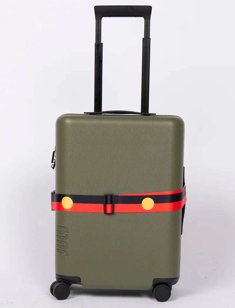 2 x LUGGAGE STRAPS, SUITCASE BELTS - ABORIGINAL FLAG - AUSTRALIA, INDIGENOUS, SOUVENIR, GIFT