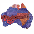 FRIDGE MAGNET - ABORIGINAL ART - MAP OF AUSTRALIA - MADE IN AUSTRALIA - ALISON MUNTI RILEY, BLUE RED - FLEXI - INDIGENOUS, SOUVENIR, GIFT