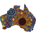 FRIDGE MAGNET - ABORIGINAL ART - MAP OF AUSTRALIA - MADE IN AUSTRALIA - WOMEN GATHERING AT WATERHOLES - FLEXI - INDIGENOUS, SOUVENIR, GIFT