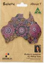 FRIDGE MAGNET - ABORIGINAL ART - MAP OF AUSTRALIA - MADE IN AUSTRALIA - WOMENS BUSINESS - FLEXI - INDIGENOUS, SOUVENIR, GIFT
