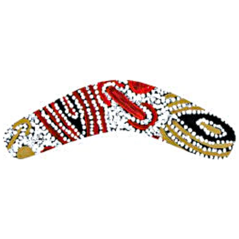 FRIDGE MAGNET - ABORIGINAL ART - BOOMERANG - MADE IN AUSTRALIA - GLENYS GIBSON - FLEXI - INDIGENOUS, SOUVENIR, GIFT