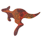 FRIDGE MAGNET - ABORIGINAL ART - KANGAROO - MADE IN AUSTRALIA - ALISON MUNTI RILEY, ORANGE, RED - FLEXI - INDIGENOUS, SOUVENIR, GIFT