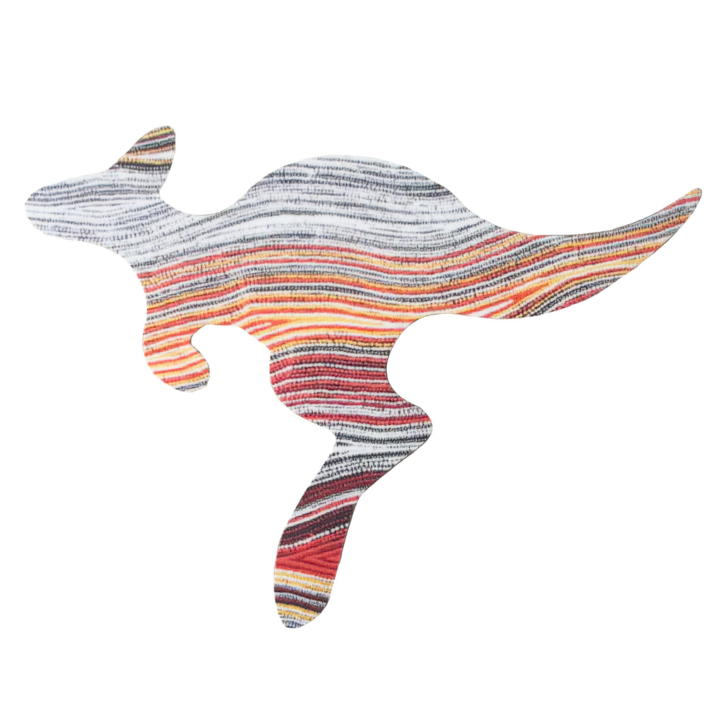 FRIDGE MAGNET - ABORIGINAL ART - KANGAROO - MADE IN AUSTRALIA - ELSIE GRANITES - FLEXI - INDIGENOUS, SOUVENIR, GIFT