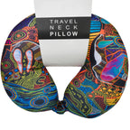 TRAVEL PILLOW, NECK PILLOW - ABORIGINAL ART - JUSTIN BUTLER - AUSTRALIA, INDIGENOUS, SOUVENIR, GIFT
