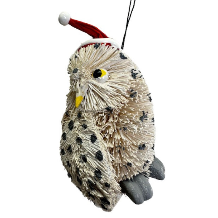 white owl christmas ornament