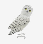 OWL FIGURINE x 2 - SNOWY OWLS, 27cmH, 23cmH - STANDING ORNAMENT - AUSTRALIA, SOUVENIR, GIFT, BIRD