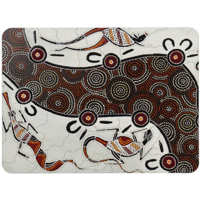 6 PLACEMATS + 6 COASTERS - MADE IN AUSTRALIA - CORK - DREAMTIME - ABORIGINAL, INDIGENOUS, SOUVENIR, GIFT