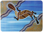 6 PLACEMATS + 6 COASTERS - MADE IN AUSTRALIA - CORK - ANIMALS FROM THE WETLANDS - ABORIGINAL, INDIGENOUS, SOIVENIR, GIFT