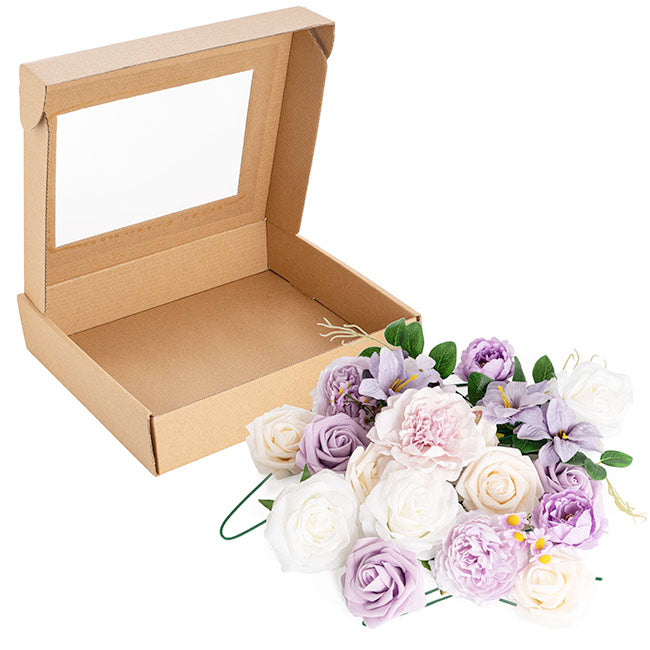 purple peony and daisy flowers