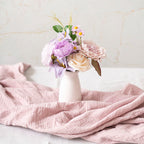 purple peony and daisy flowers