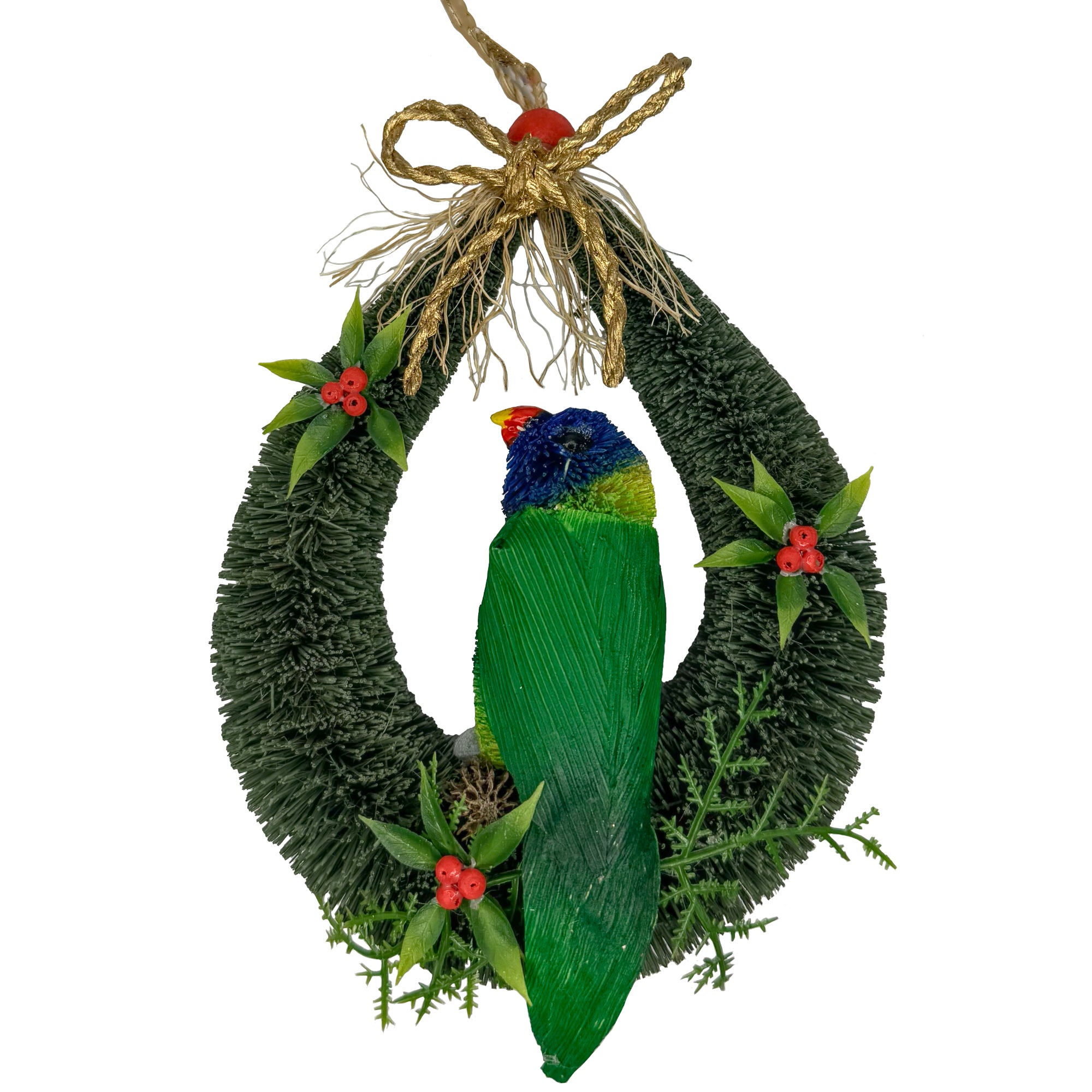 rainbow lorikeet christmas door hanger