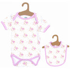 BABY ROMPER + BIB - ABORIGINAL ART - KANGAROO - PINK - 3-6 MONTHS -  AUSTRALIA, INDIGENOUS, SOUVENIR, GIFT