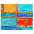 4 PLACEMATS + 4 COASTERS - MADE IN AUSTRALIA - WATERPROOF - ABSTRACT ART, OCEAN, BEACH - SOUVENIR, GIFT