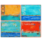 4 PLACEMATS + 4 COASTERS - MADE IN AUSTRALIA - WATERPROOF - ABSTRACT ART, OCEAN, BEACH - SOUVENIR, GIFT