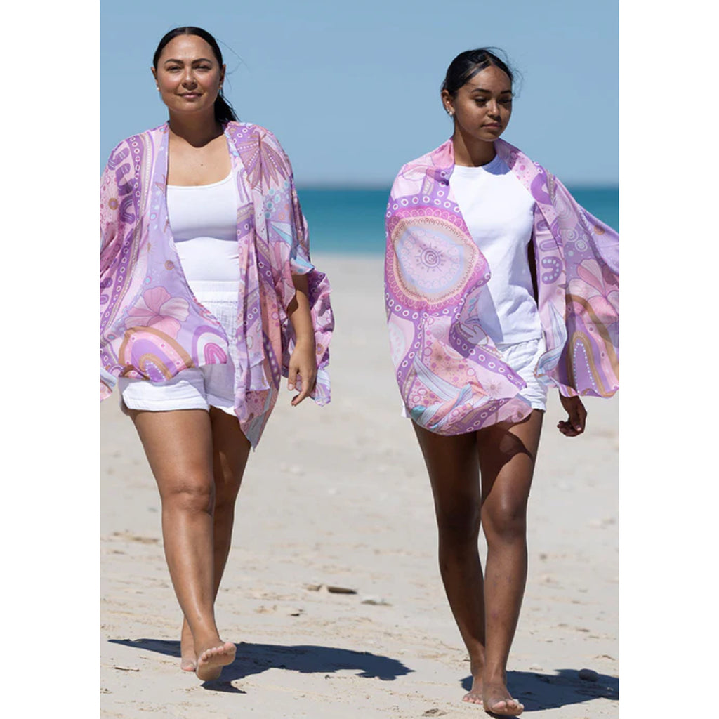 LADIES SCARF - ABORIGINAL ART - LIGHTWEIGHT - A BRIGHT FUTURE - AUSTRALIA, INDIGENOUS, SOUVENIR, GIFT