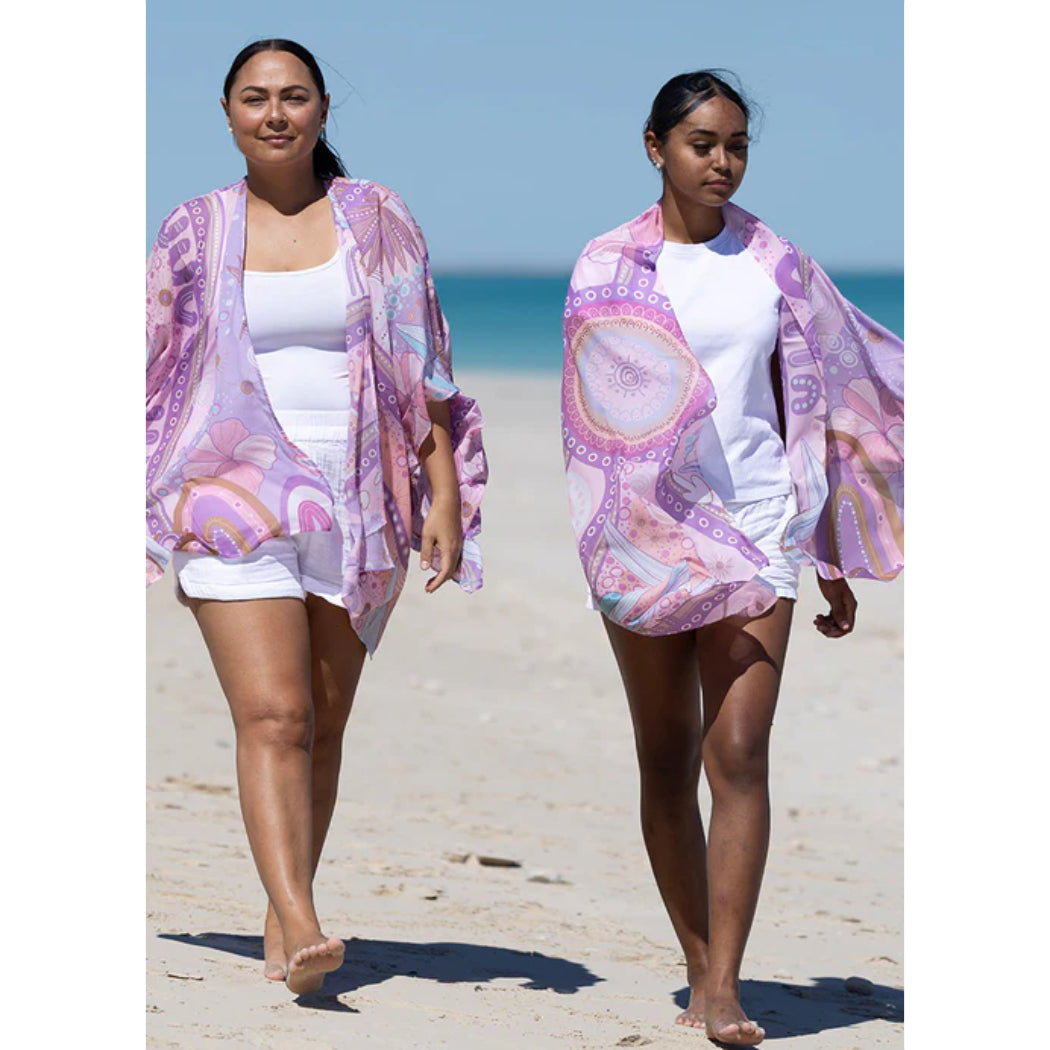 LADIES SCARF - ABORIGINAL ART - LIGHTWEIGHT - A BRIGHT FUTURE - AUSTRALIA, INDIGENOUS, SOUVENIR, GIFT