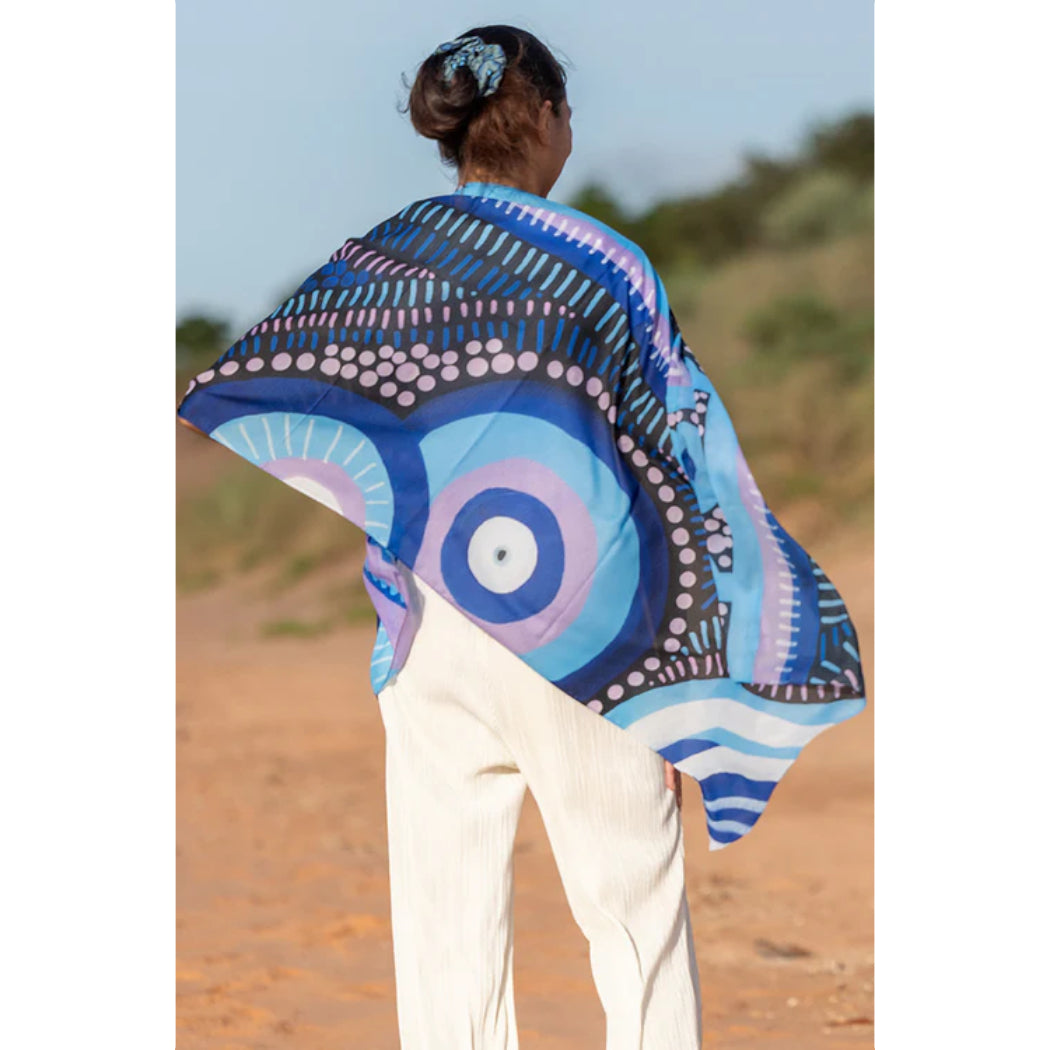 LADIES SCARF - ABORIGINAL ART - LIGHTWEIGHT - FUTURE DREAMING - AUSTRALIA, INDIGENOUS, SOUVENIR, GIFT