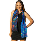 LADIES SCARF - ABORIGINAL ART - LIGHTWEIGHT - GREEN SEA TURTLE DREAMING - AUSTRALIA, INDIGENOUS, SOUVENIR, GIFT