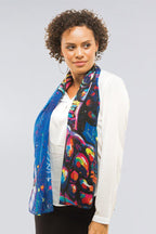 LADIES SCARF - ABORIGINAL ART - LIGHTWEIGHT - GREEN SEA TURTLE DREAMING - AUSTRALIA, INDIGENOUS, SOUVENIR, GIFT